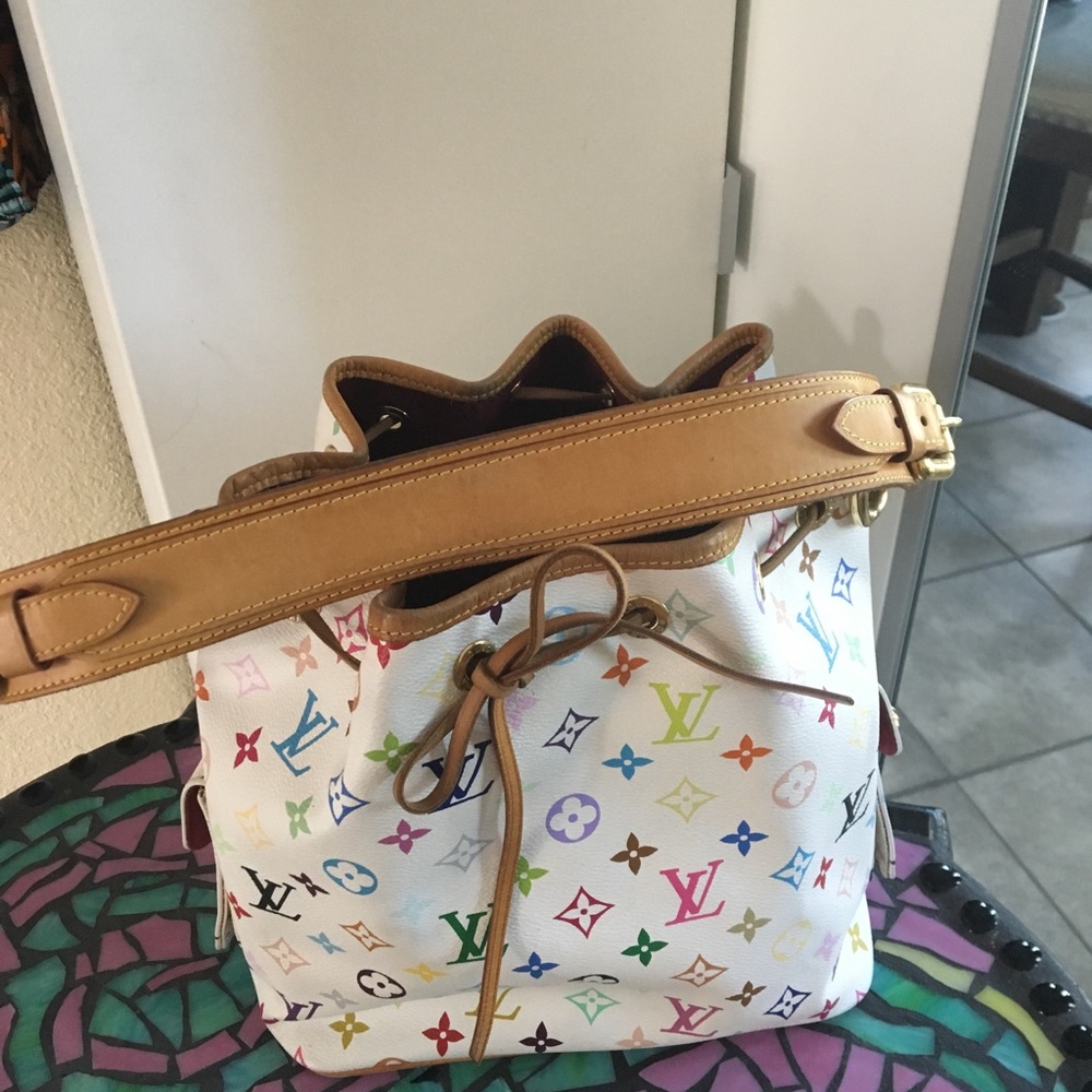 Louis Vuitton Petit Multicolored Noe White vintage